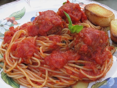 Post image for Spaghetti and Fontina Stuffed Meatballs Recipe
