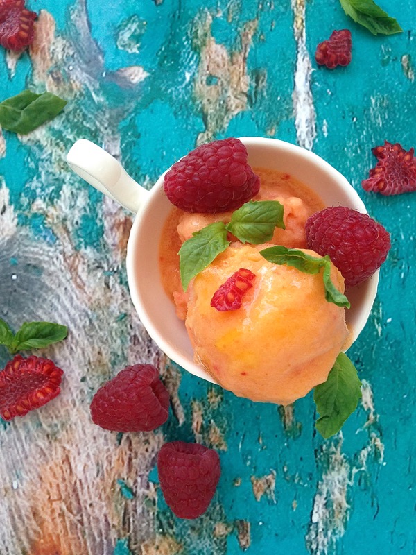 Raspberry Peach Sorbet Recipe