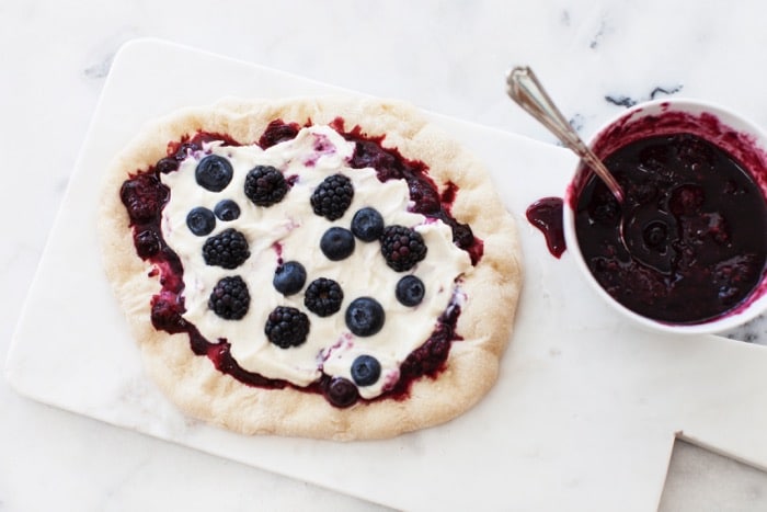 Berry Pizza with Whipped Ricotta Mascarpone Cheese