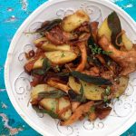 Crispy Sage Potatoes with chanterelle mushrooms recipe