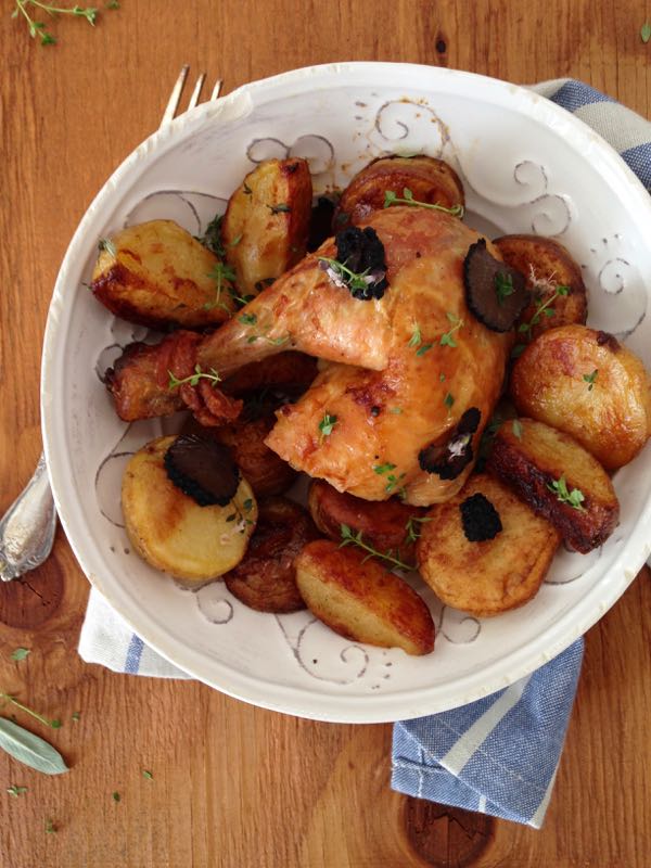 Truffle Chicken Recipe & Sage Potatoes
