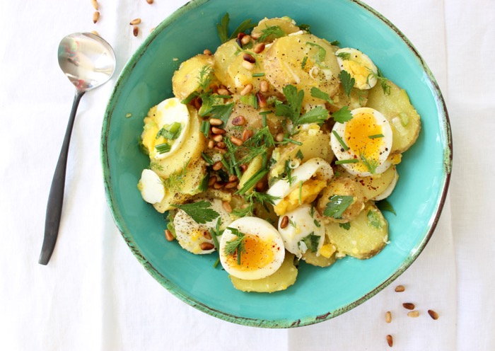 Warm Potato and Egg Salad Recipe with Dill and Chives
