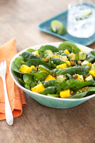 Latin D’Lite – Mango, Avocado, and Spinach Salad with Poppy Seed Dressing Recipe