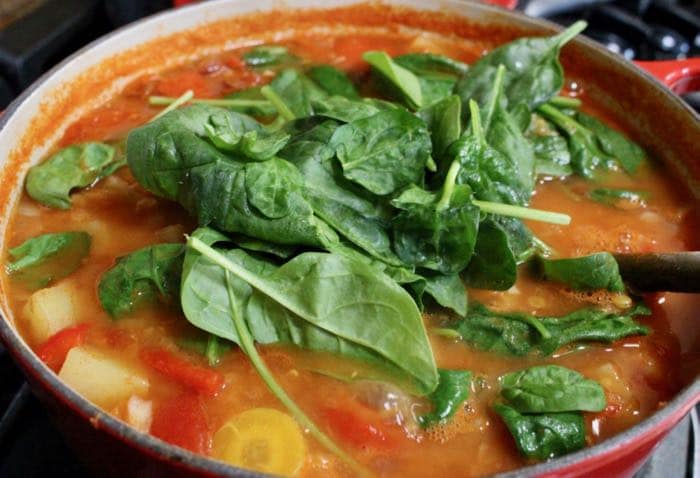 Italian Lentil Soup Recipe with Potatoes and Spinach