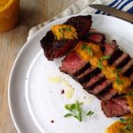 Steak with Roasted Pepper Sauce Recipe