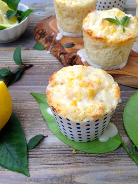 Ricotta Lemon Muffins in Polka Dot Paper Cups