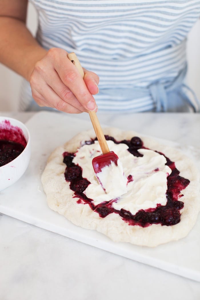 Berry Pizza with Whipped Ricotta Mascarpone Cheese