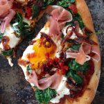 Egg Pizza Recipe with Prosciutto Ricotta and Spinach