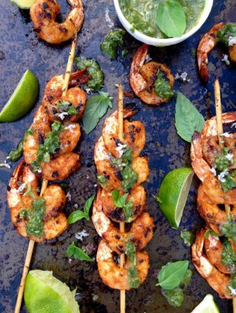 Basil Chimichurri Grilled Shrimp Recipe