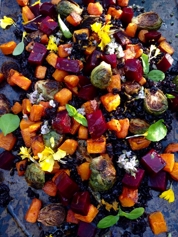 Autumn Salad Recipe with Butternut Squash, Roasted Red Beets & Brussels Sprouts 