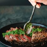 Chimichurri Steak Recipe with Peppercorn Crust