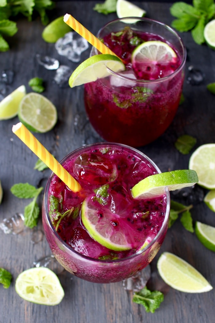 Dragon Fruit  Mojito Recipe with Lime and Mint