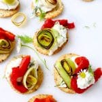 Goat Cheese Appetizer Recipe with Roasted Pepper & Caramelized Leeks