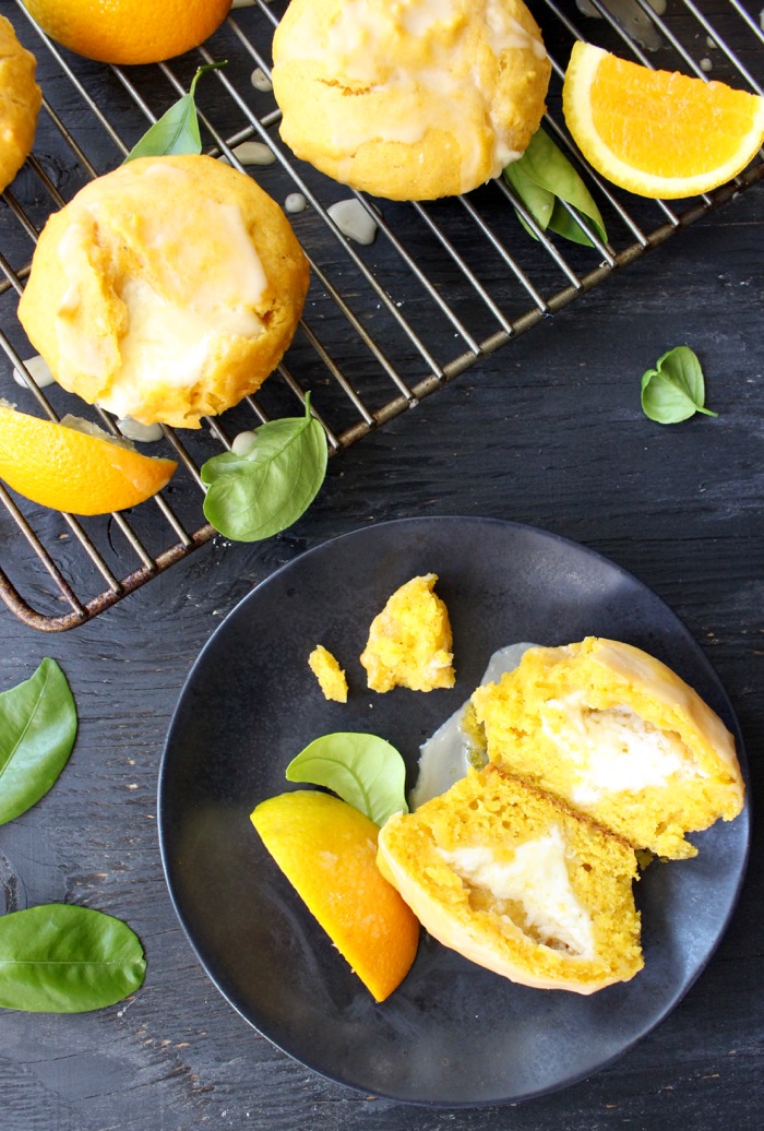 Easy Pumpkin Muffins Recipe with Orange Glaze & Mascarpone