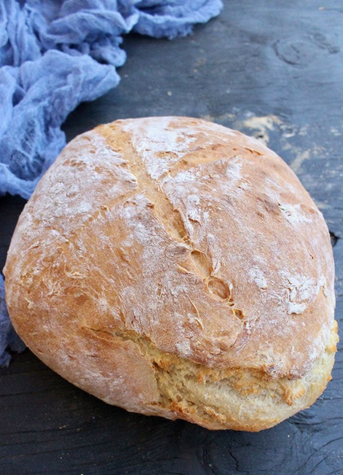 Homemade Rustic Crusty Bread Loaf