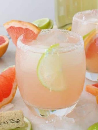 Grapefruit Paloma Cocktails with Limes