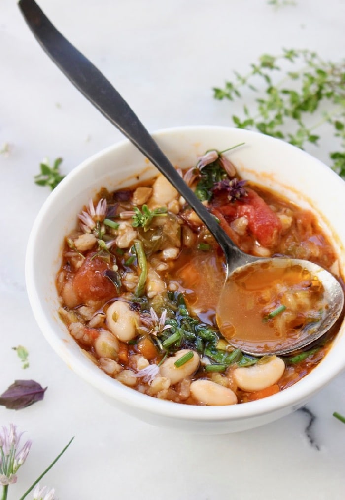 Italian Vegetable Soup with Beans and Farro