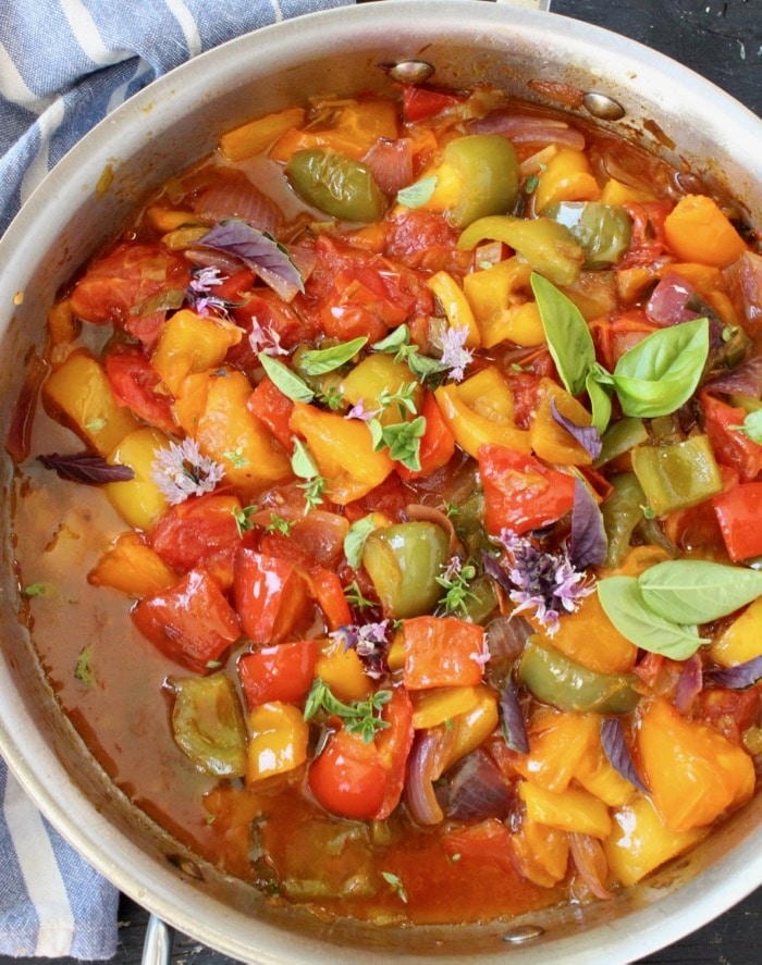 Peperonata with Tomatoes, Onions and Bell Peppers