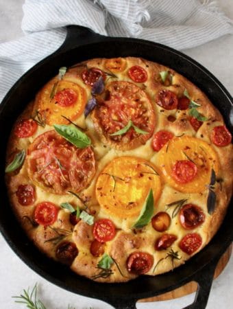 Focaccia Bread with Rosemary and Tomatoes