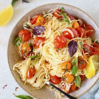 Italian capellini pomodoro