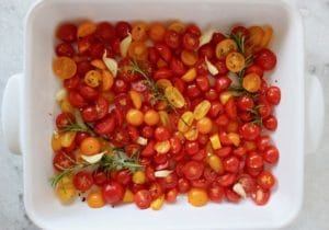 cherry tomatoes garlic and herbs