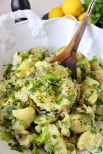 parsley potatoes with scallions, lemon and olive oil
