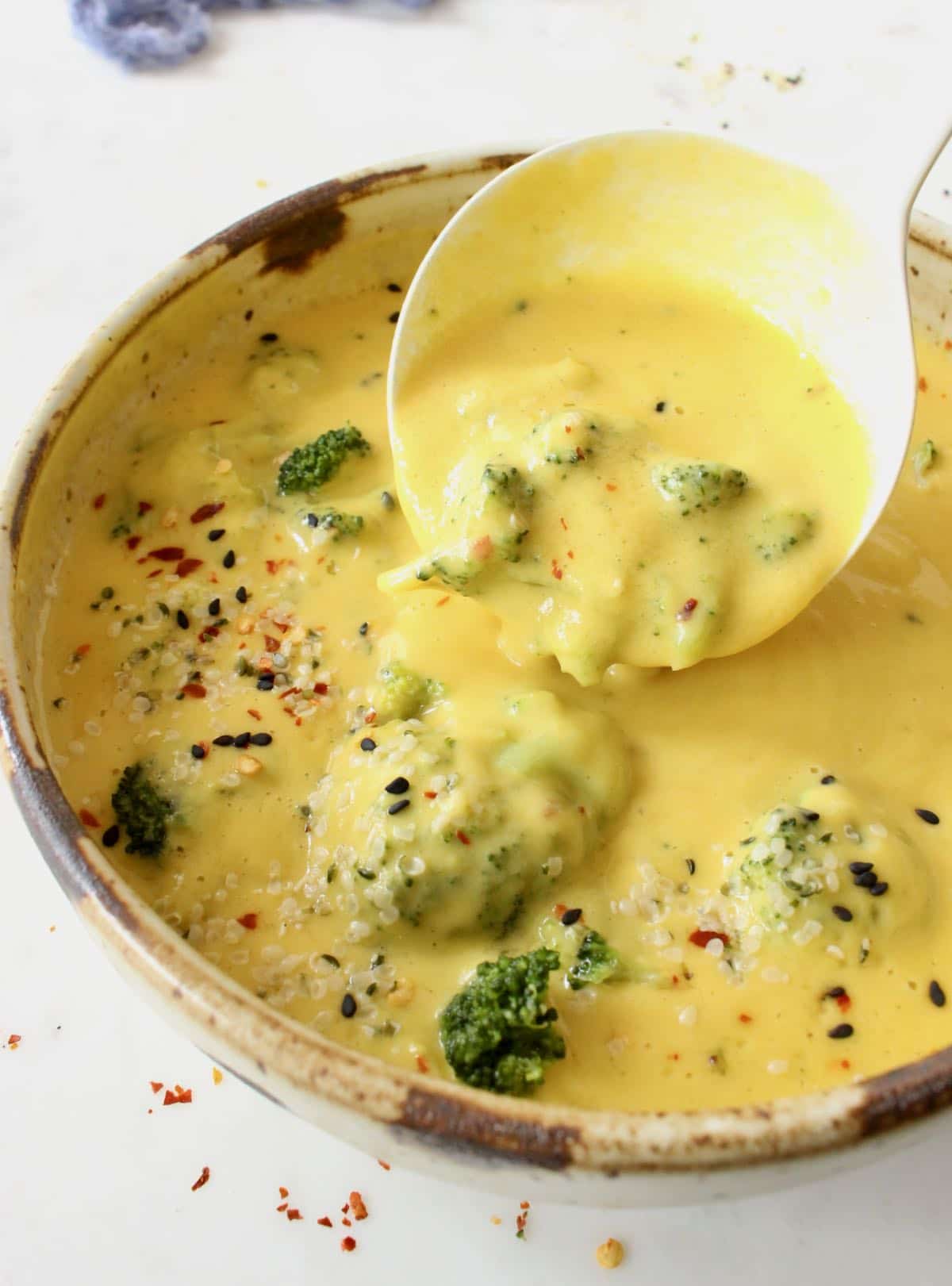 Dairy Free Potato Soup with Leeks and Broccoli