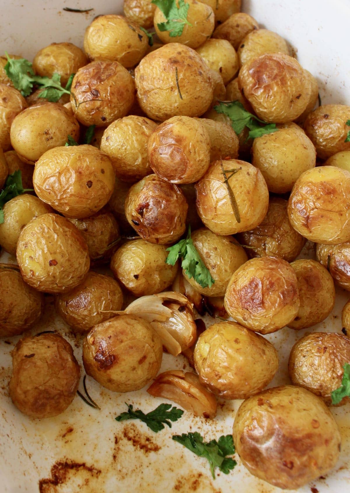 Whole roasted baby potatoes