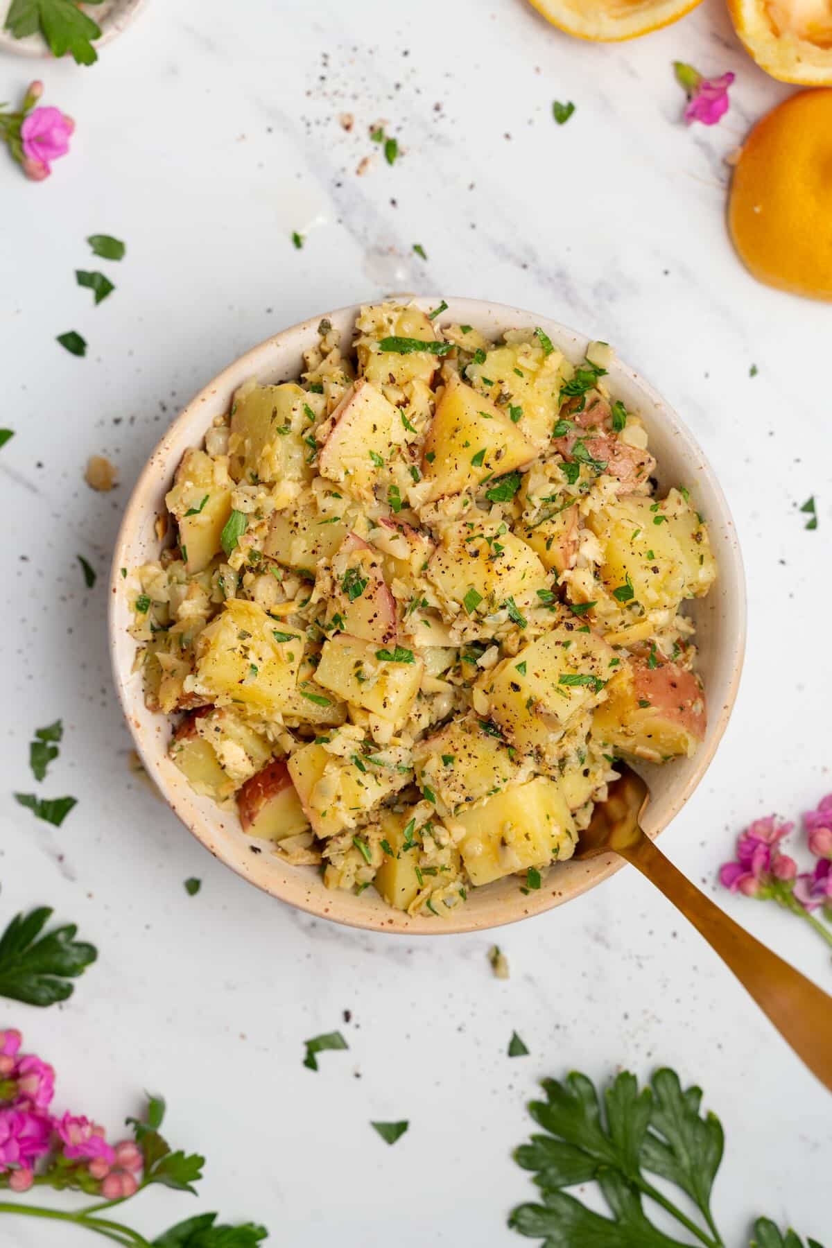 potato salad with artichoke lemon dressing potato salad with artichoke lemon dressing